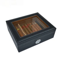 Spanish Cedar Cigar Humidor Box Cedar Wood Display Box Cigar humidifier Leather Moisturize Storage Case Box