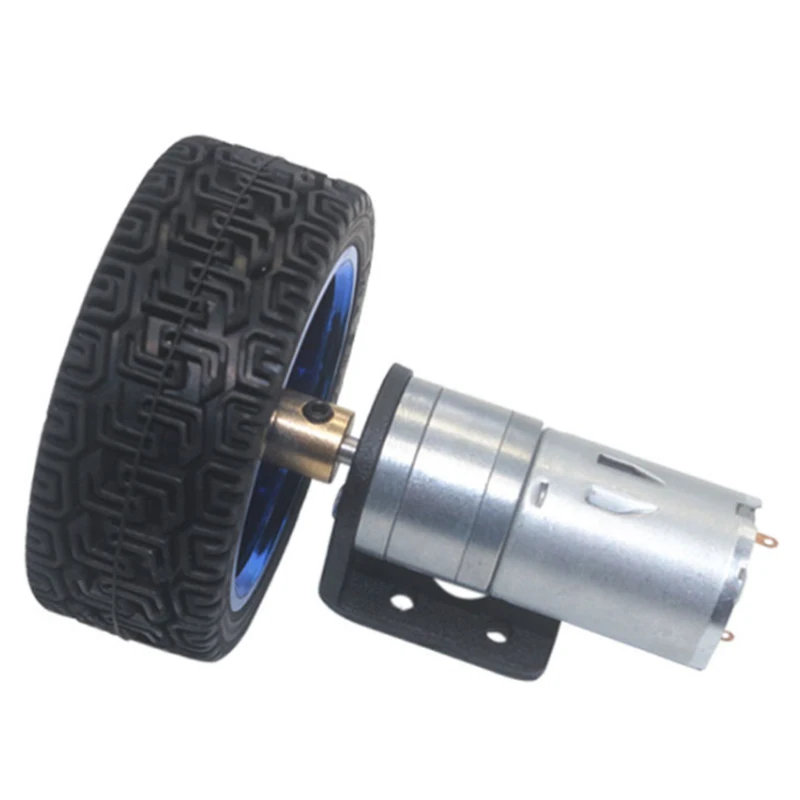 DC6V 25GA-370 Geared Motors with 65mm Tire for Smart Car Trolley 620RPM DC6V 25GA-370 Geared Motors with 65mm Tire for Smart Car Trolley 620RPM