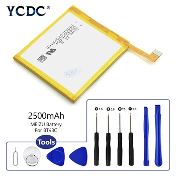 

BT43C 2500mAh Li-ion Lithium Batteries With Row Line + 10 In 1 Repiar Kits Set For Meizu M2 Mini 3.8V Volt Phone Battery Replace