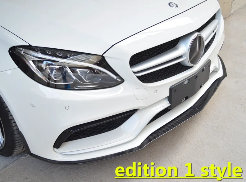 C63 AMG W205 передний разветвитель для губ/Brabus/Edition1/psm/R Стиль углеродное волокно передняя губа для Mercedes Benz C63 amg w205 c63s