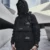 Techwear Куртка для Мужчин Весенняя Уличная Черная Водонепроницаемая Ветровка с Капюшоном
