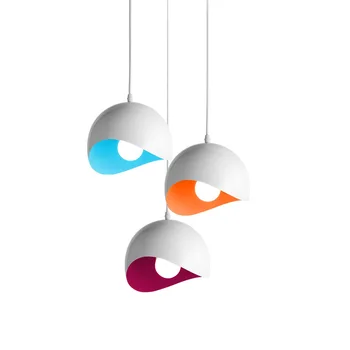 

High Quality Aluminium Single Head Lighting Fixtures Eggshell Small Pendant Light Contemporary Creative Bedside E27 Hanging Lamp