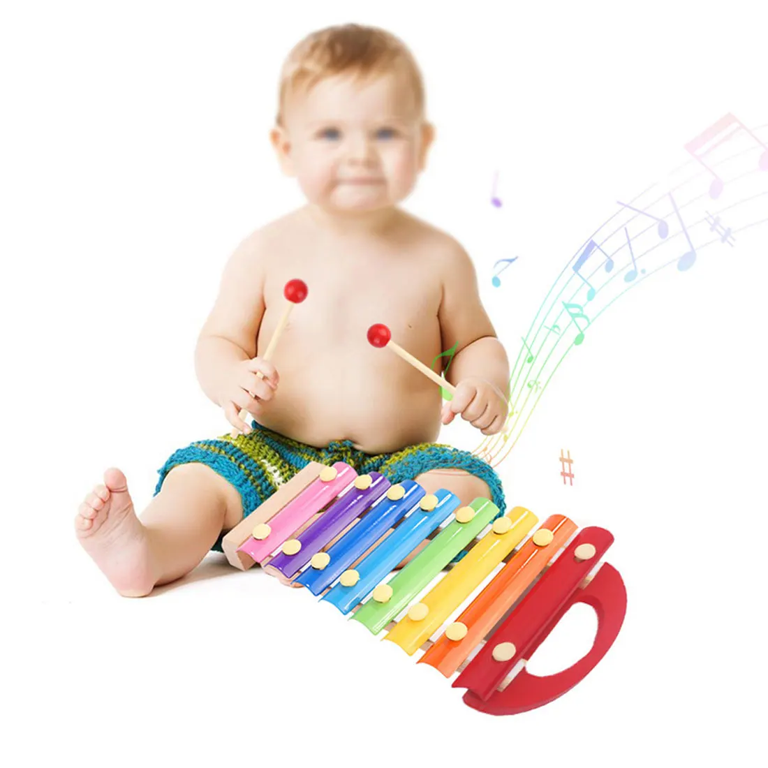 Красочные детские музыкальные инструменты милые детские ксилофон развивающие, Обучающие деревянные игрушки