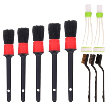 

10 Pieces Car Cleaner Brush Set Including Detail Brush Wire Brush Automotive Air Conditioner, Auto Detailing Brush for Cleaning