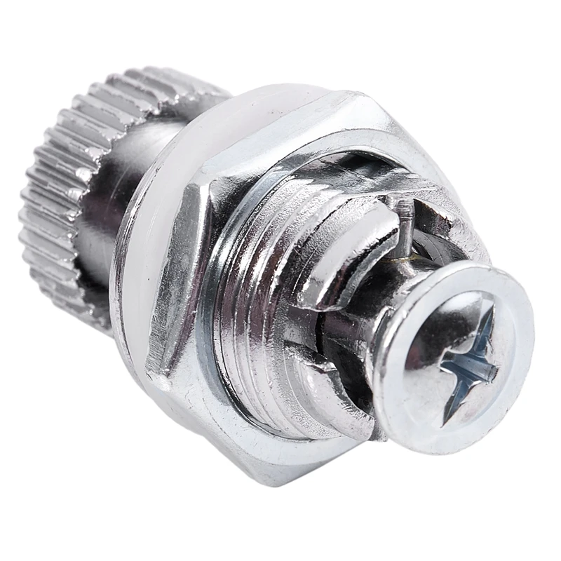 Lever lock for furniture, with round knob, external thread 1.7 cm