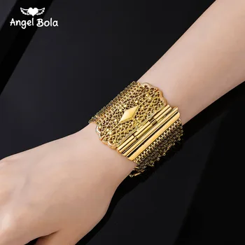 

Hollow Wide Cuff Bracelets Muslim Islamic Bangles for Women Retro New Big Female Bangle Allah Arab Turkish Bracelet Jewelry