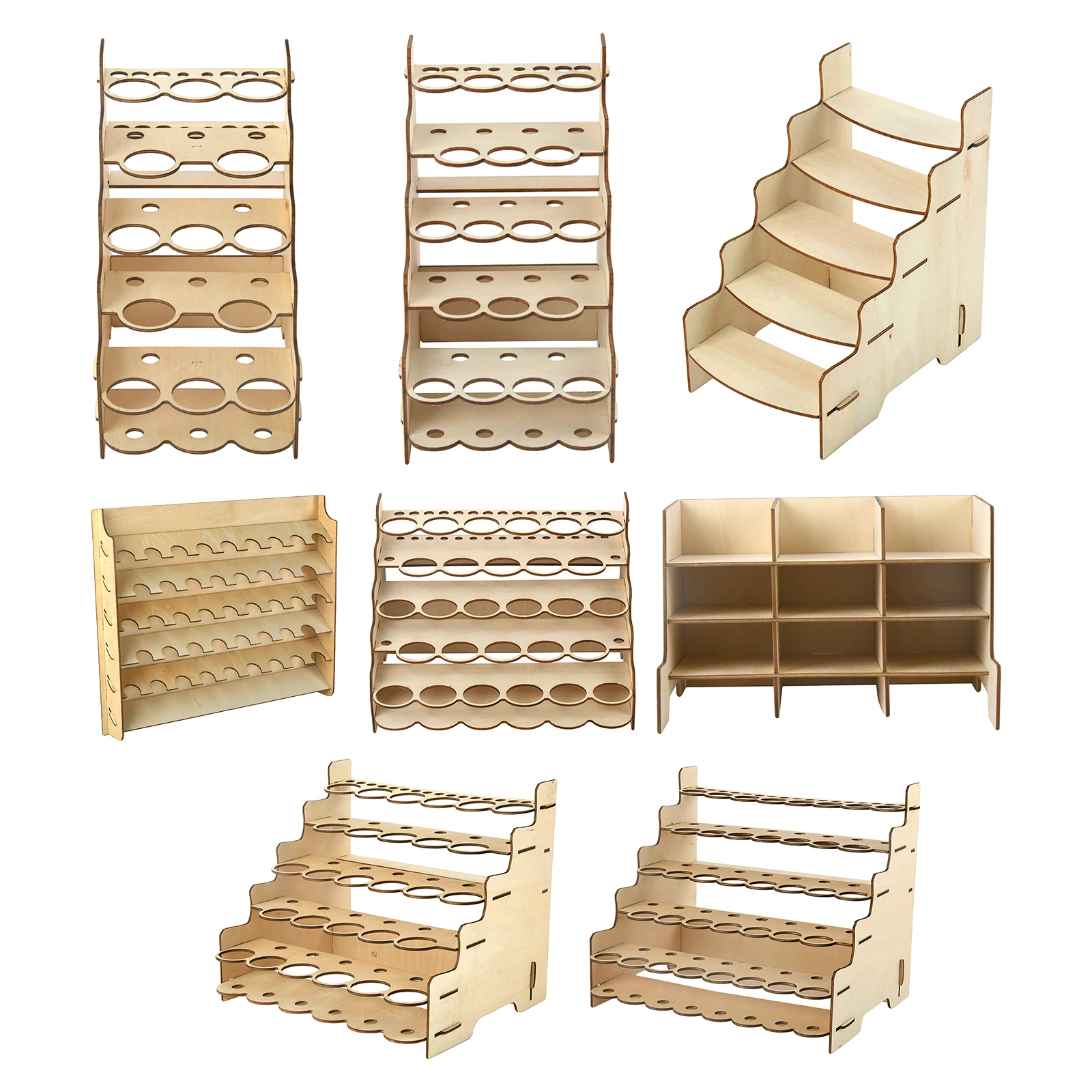 

DIY Basics Paint Bottle Brushes Rack,Epoxy Tool Multi-Layer Wooden Organizer, Storage Display Stand Holds up to Bottles Brushes