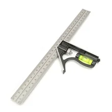 De acero inoxidable precisa herramientas de medición de aluminio combinación cuadrado Diy taller Hardware, ángulo espíritu Nivel 1 Uds 12