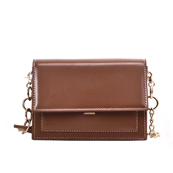 

2020 New Chains Crossbody Bag Leather Vintage Handbag Satchel Women Messenger Bags Ladies Retro Small Work Commuter Shoulder Bag