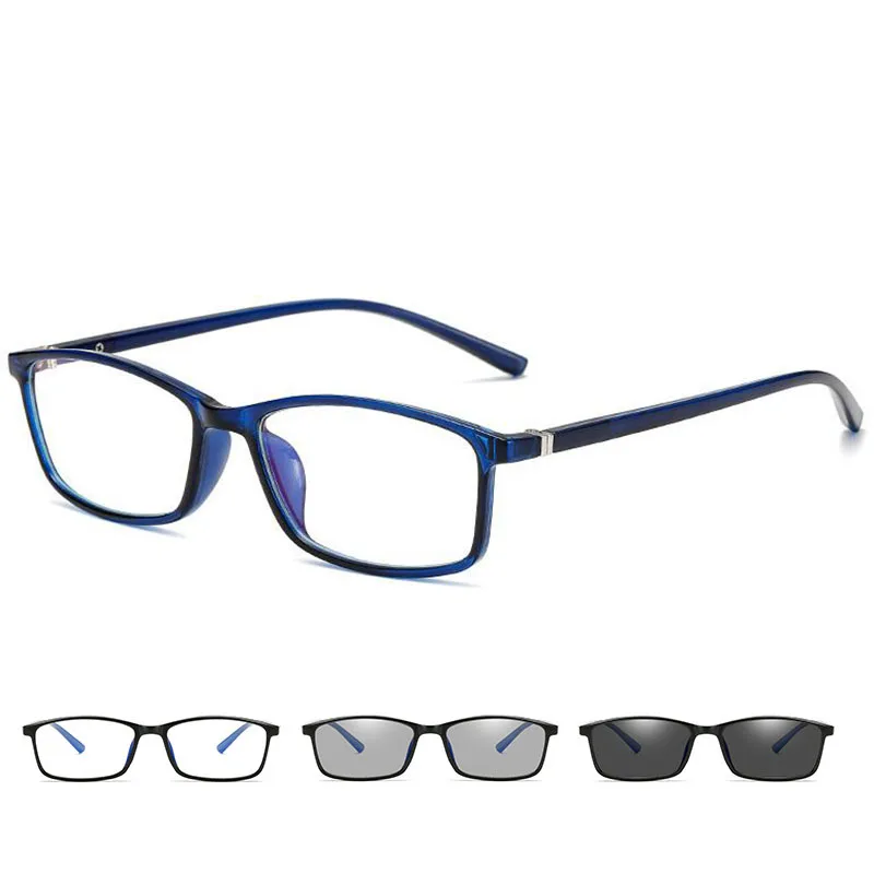 TR90 Thin Frame Change Color Eyewear Photochromic Glasses Women