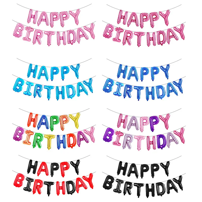 

16 inch Letters HAPPY BIRTHDAY Foil Balloons Happy Birthday Party Decoration Kids Alphabet Air Balloons Baby Shower Suppliers
