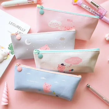 

Cute piggy pencil case cartoon animal stationery bag office stationery storage bag stationery box