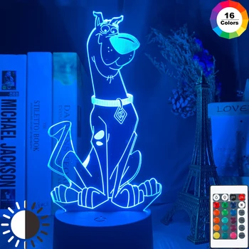

Table 3d Lamp Cute Cartoon Dog Scooby Doo Figure Baby Nightlight Colorful Touch Sensor Kids Bedroom Bedside LED Night Light