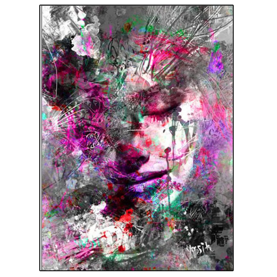 Abstract Girl Wall Paintings Diamond Painting Full Square Round Drill 5D Diy Diamond Embroidery Fashion Sexy Lady Diamond Mosaic