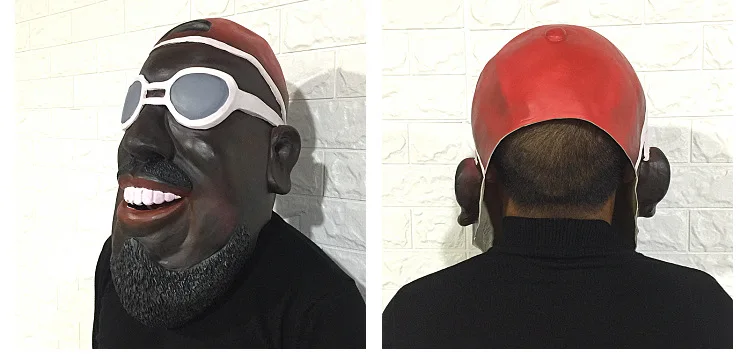 Man Mask Bar Hopping Funny DJ playing Mask Latex man headdress mask Halloween Cosplay Costume party Props
