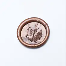 Индивидуальные инициалы с листьями воск печать/пользовательские монограммы свадебные печати/свадебные приглашения печать/на заказ Свадебная печать