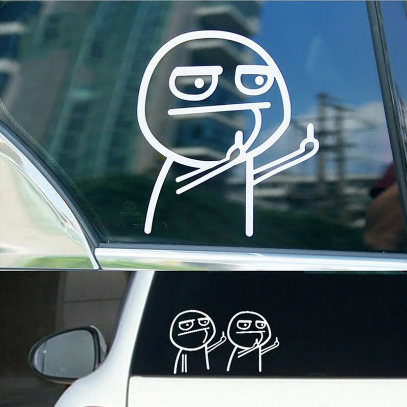 

1x Funny Two Middle Finger Vinyl Car Styling Sticker Window Decal Auto Car Motorcycle Exterior Sticker Decals White Accessories
