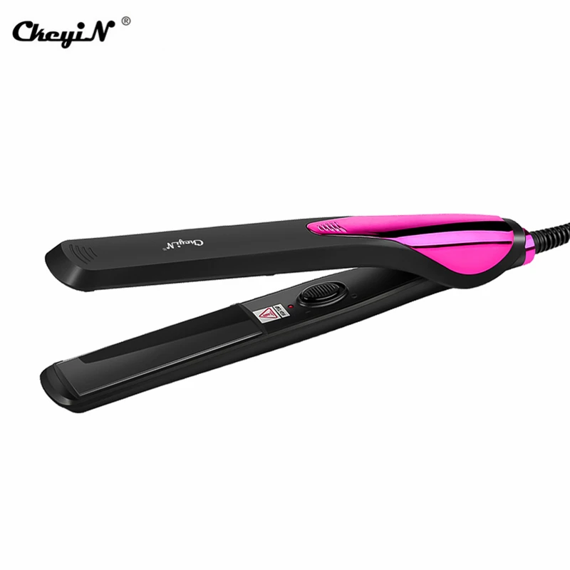 purple CkeyiN 2 в 1 щипцы для завивки волос выпрямитель постоянная температура мини щипцы для завивки палочка быстрый нагрев керамические плоские утюги инструмент для укладки - Цвет: purple