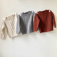 Осенне-зимний свитер для маленьких мальчиков джемпер с длинными рукавами для маленьких мальчиков трикотажный пуловер для мальчиков, детская одежда высокого качества