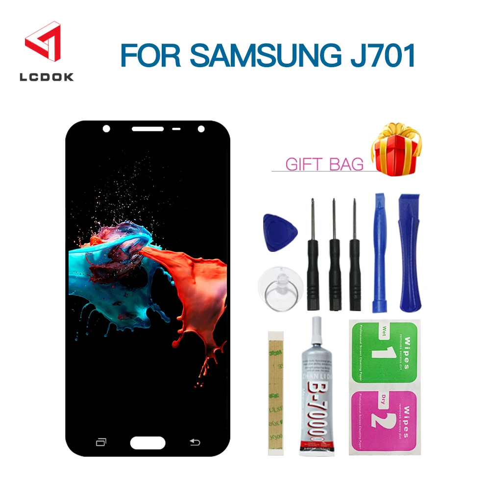 Регулируемая яркость ЖК-дисплей для samsung Galaxy J7 Neo Core J701 J701F кодирующий