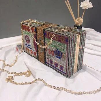 

Fahsion Diamond Bag Women Handbag Clutch Bag USD Evening Bag Crystal Small Shoulder Messenger Bags Chain Party Purses
