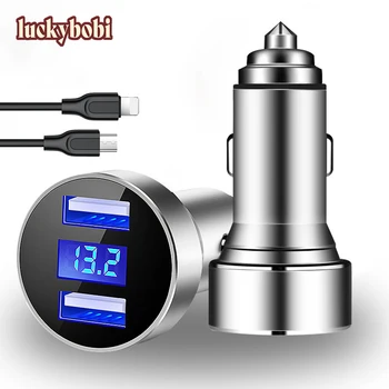 

Luckybobi 18W 3.1A Car Charger Quick Charge 3.0 Universal Dual USB Fast Charging For iPhone Samsung Xiaomi Mobile Phone In Car