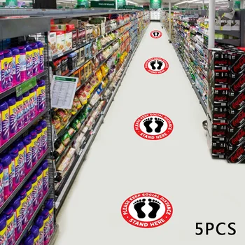 

Social Distancing Floor Decal Safety Distance Signs Marker Ground Stickers Foot Distance Anti-Slip Commercial Grade