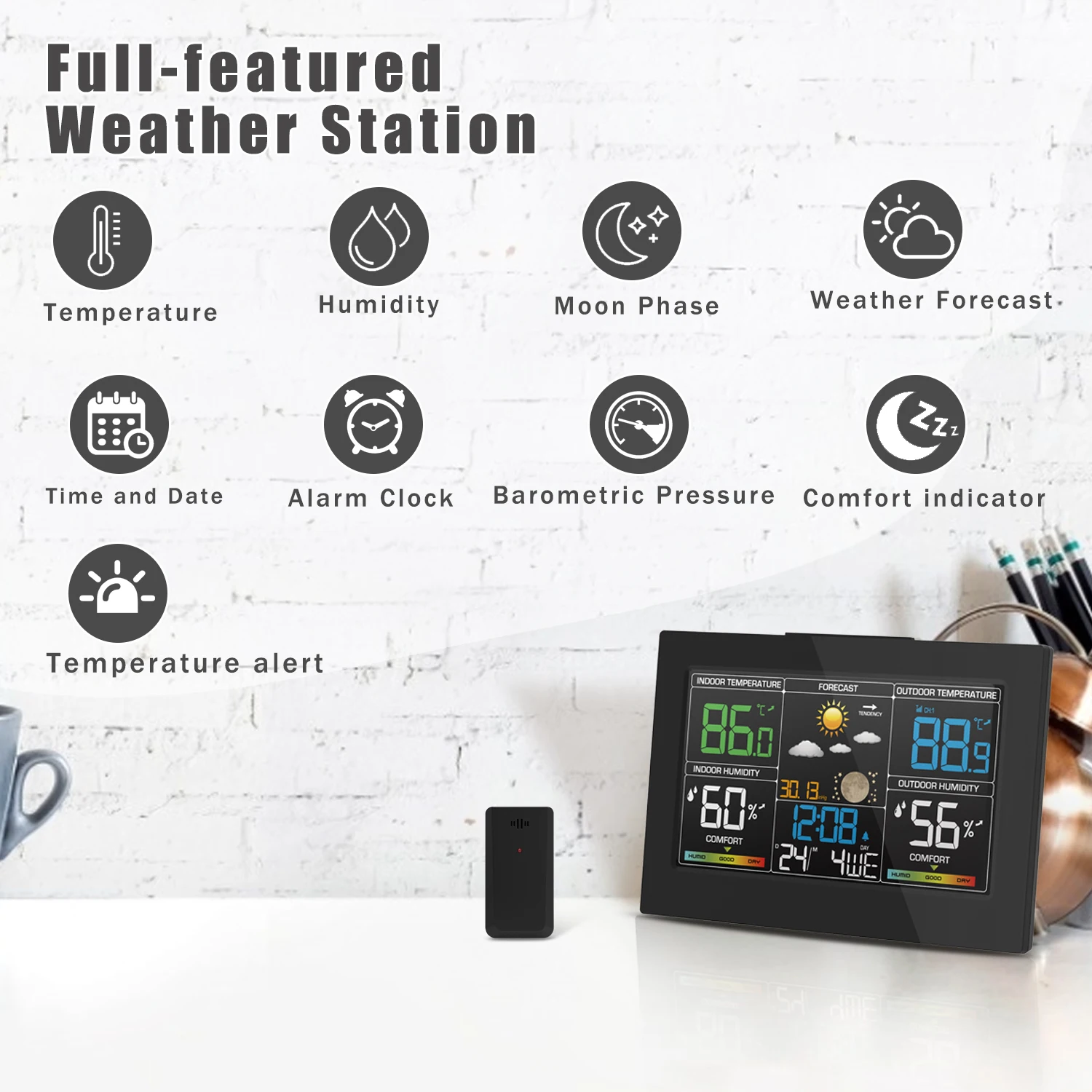 Geevon Indoor Outdoor Thermometer Wireless With 3 Remote Sensors, Digital  Hygrometer Indoor Thermometer With 200FT/60M Range - AliExpress