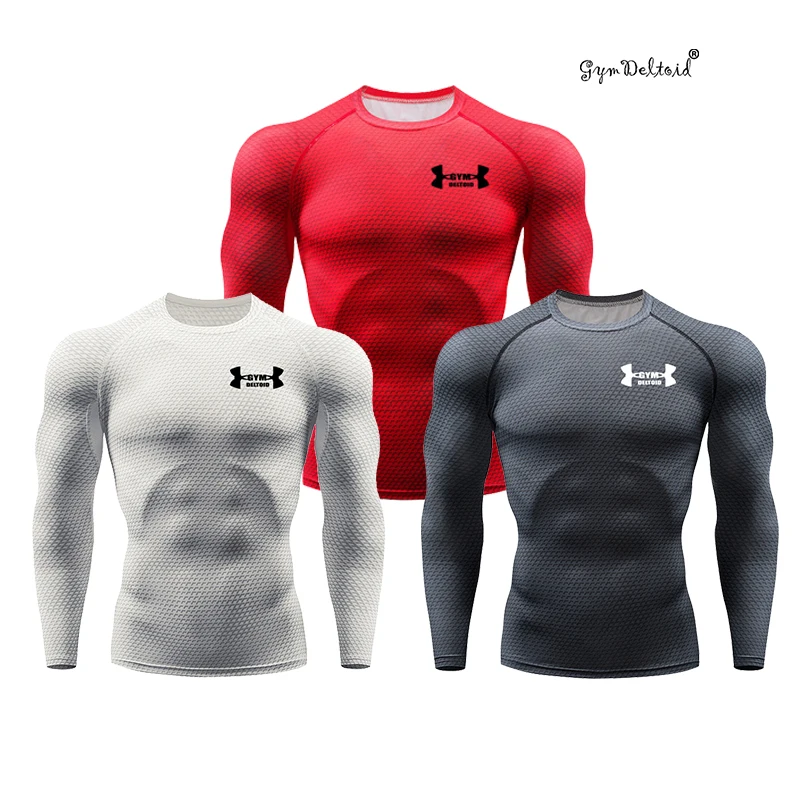 

Hot Quick Dry Compression Sports Shirt men Fitness t Shirt Tight rashgard Soccer Basketball Jersey Gyms Brand Sportswear