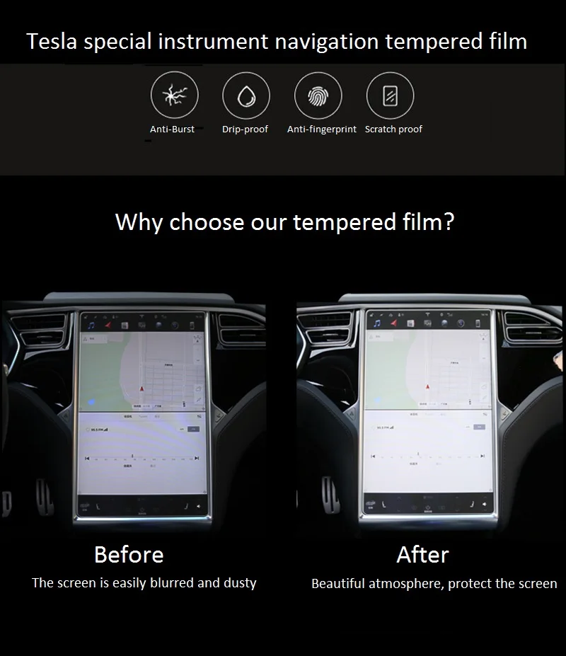 Протектор экрана для Tesla модель Центрального управления навигация Сенсорный