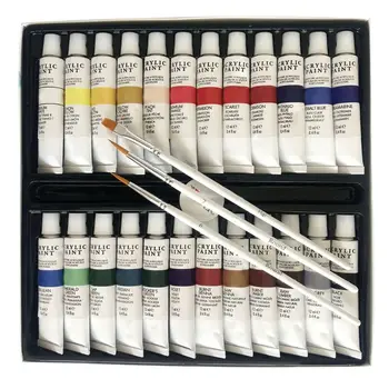 

Acrylic Paint Set 24 Color Tubes of 0.4 oz (12 ml) Art Set for Kids Students Painting Canvas