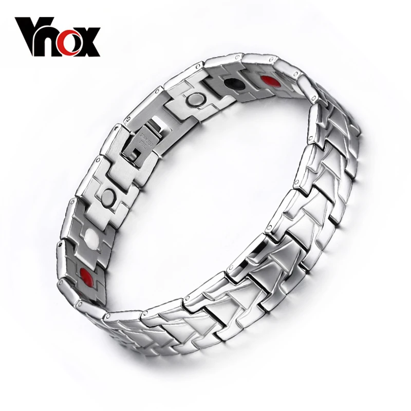 Vnox Магнитный браслет для Для мужчин здоровый Средства ухода Нержавеющая сталь