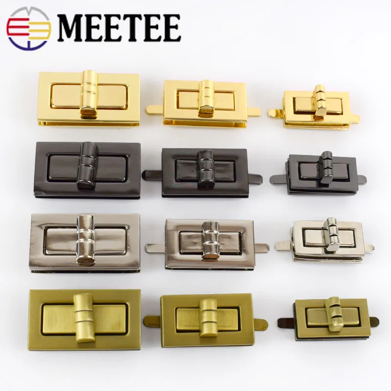 

2pcs New High Quality Rectangle Turn Twist Lock Closure Clasp Fashion Bag Buckle Locks Fasteners DIY Leather Crafts