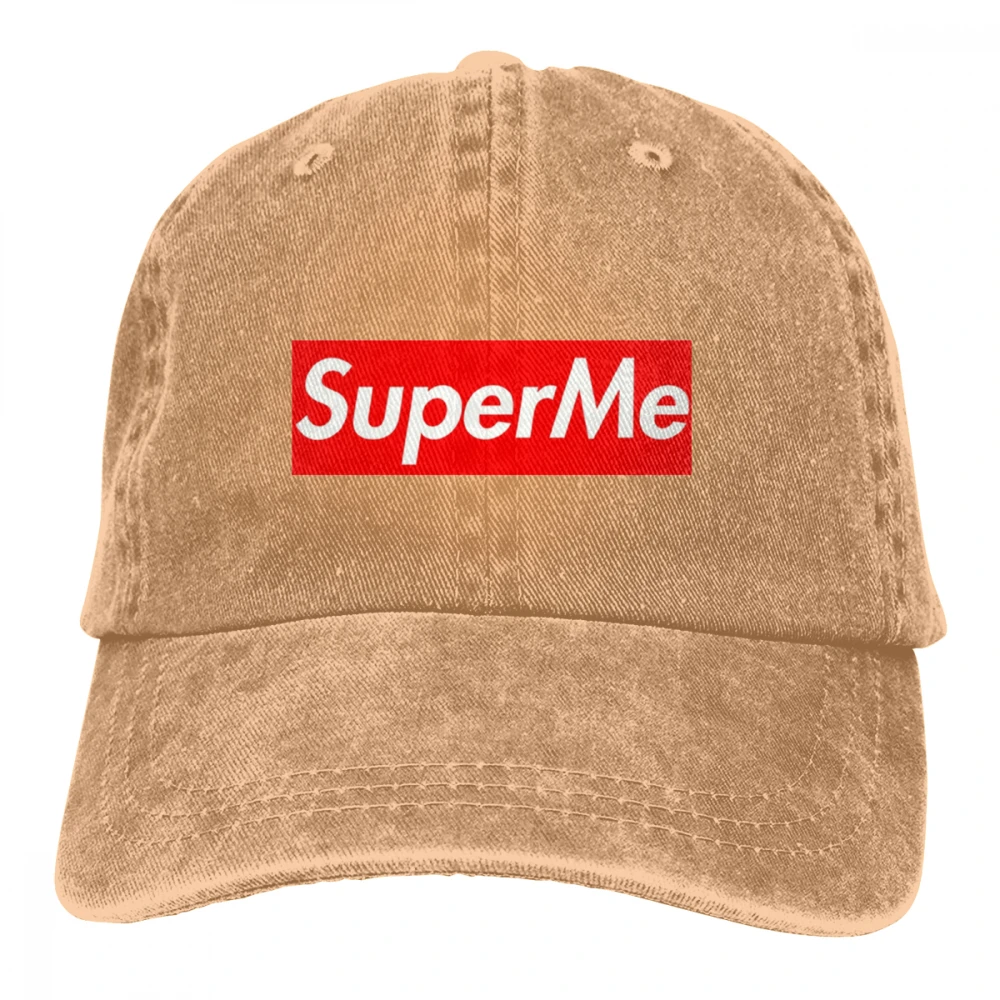 Super Me Casquette черные унисекс Мужские Женские джинсовые бейсболка с ремешком кепки Регулируемая шляпа для гольфа папа - Цвет: Хаки