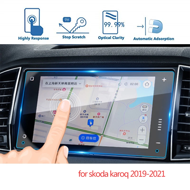

For Skoda Karoq 2019 2020 2021 Car Navigation Screen Protector LCD Display Screen Tempered Glass Screen Protective Film