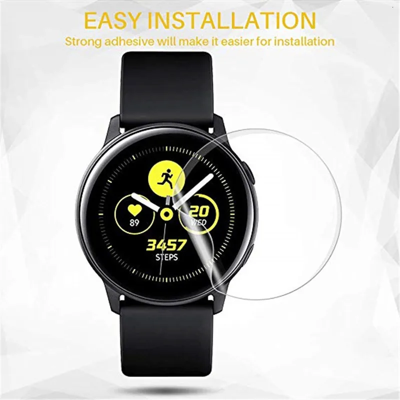 2 шт Защитная пленка для samsung Galaxy Watch Active, мягкая, прозрачная, ультра-тонкая, 3D, изогнутая, полное покрытие экрана, защитная пленка