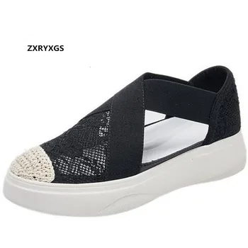 

Promotion Mesh Lace Fisherman Shoes Summer Women's Sandals 2020 New Thick-soled Platform Sandals Loafers Shoes Casual Sandals