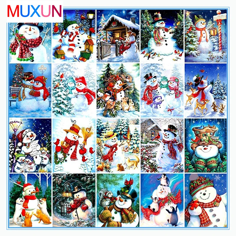 

Diamond Painting Snowman Diamond Mosaic Christmas 3D Diamond Embroidery Winter 5D Diy Full Square Cross Stitch Home Decor Lx686