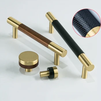 

Furniture door handle Brass knurled long handles Drawer gold knob Wardrobe kitchen bathroom cabinet hardware pulls accessories