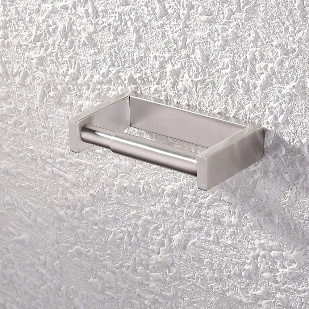Roll Tissue Hanging Bathroom Practical Home Accessories Wall Mount Stainless Steel Simple Toilet Paper Holder Durable Rustproof