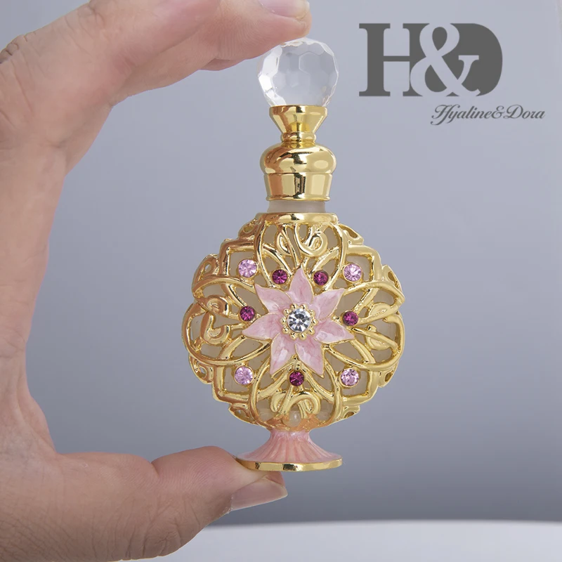 H& D 3 цвета Ретро многоразовый флакон для духов ручная роспись цветочный узор Состаренный Bejeweled контейнер для эфирного масла женский подарок