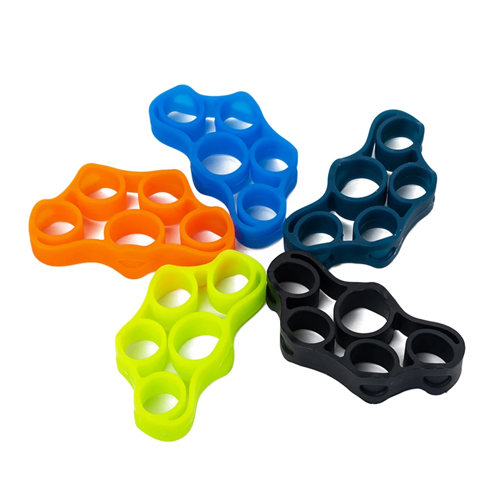 Pack of 5 Finger Trainer Exerciser Hand Resistance Bands for Guitar Piano Climbing Basketball