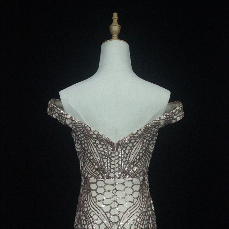 Lakshmigown Роскошные вечерние платья Robe de Soiree с блестками, платья для выпускного вечера, Длинные вечерние платья с открытыми плечами