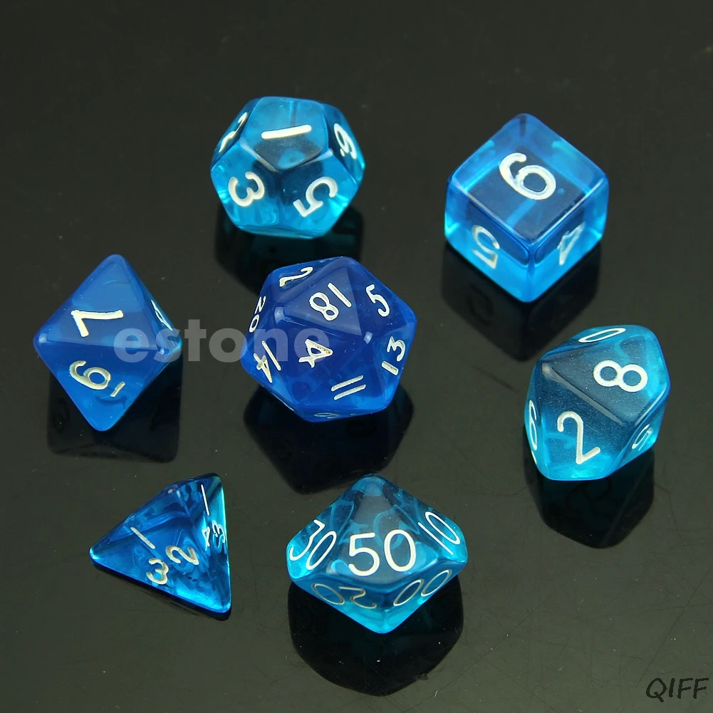 7-кости Двусторонняя D4 D6 D8 D10 D12 D20 Magic-сбора D& ролевые поли игровой набор PL - Цвет: BL