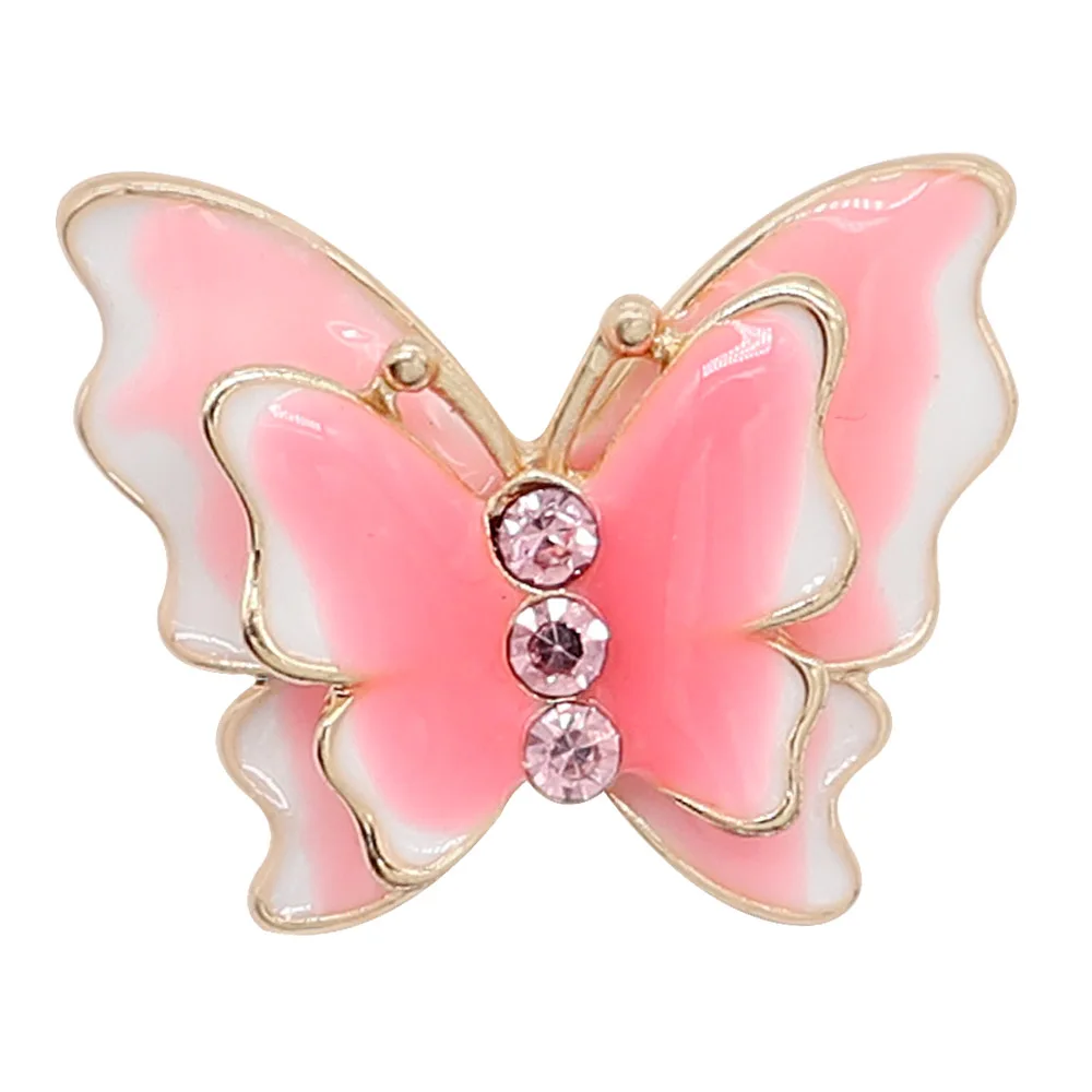 High Quality butterfly shape 18mm Metal Snap Button Charm enamel cate button Snap Button Jewelry