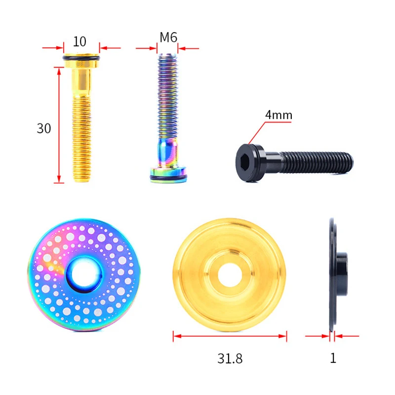 Mountain Road Bike Titanium Alloy Stem Cover Set Waterproof Headset Top