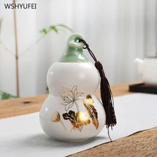 1 шт. золотой узор керамическая домашняя Ganoderma lucidum чай кофе в зернах печенье конфеты закупориваемая банка таблетки порошок керамическая емкость бак