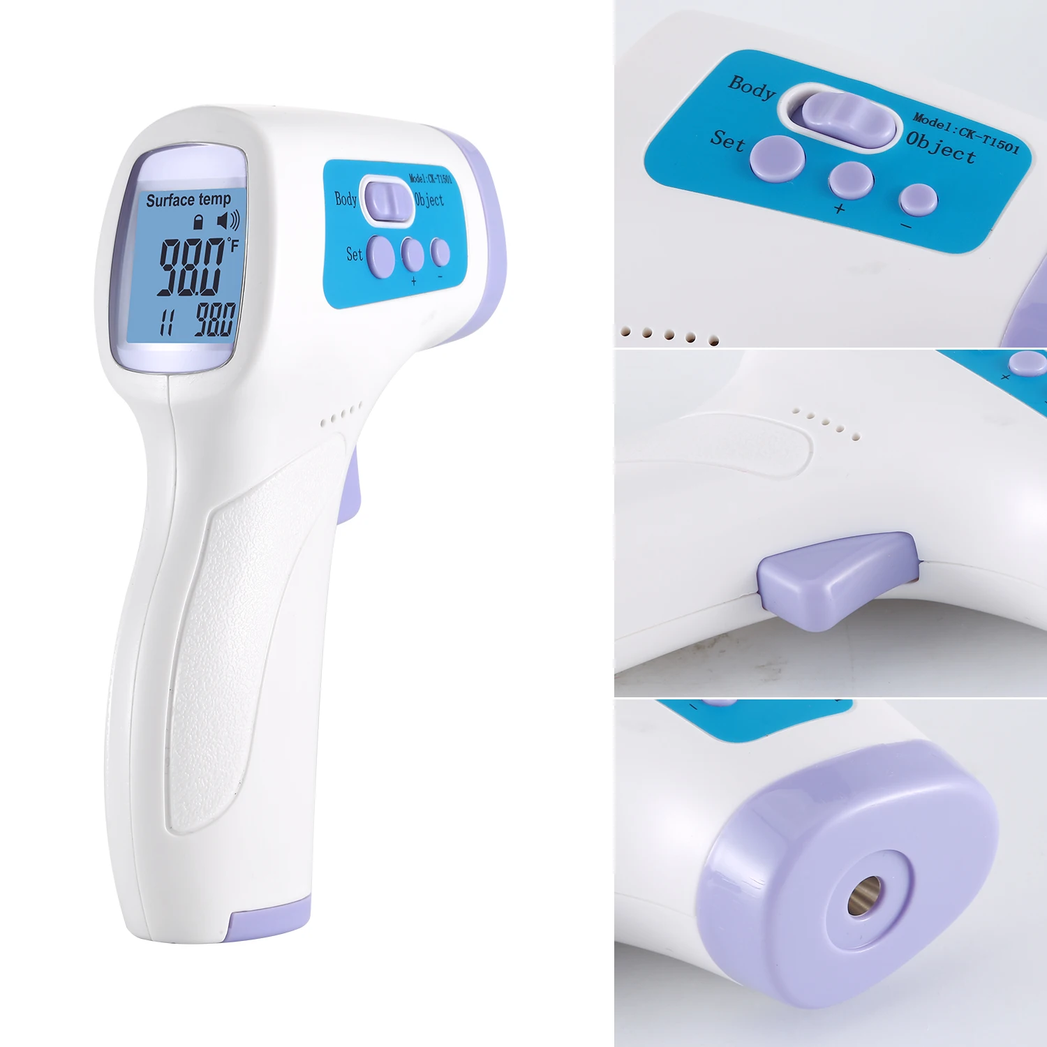

Temperature Measurement CK-T1501 Standing Thermometer Home Contact Type Temperature Tool Forehead Infrared Thermometer 1 Piece