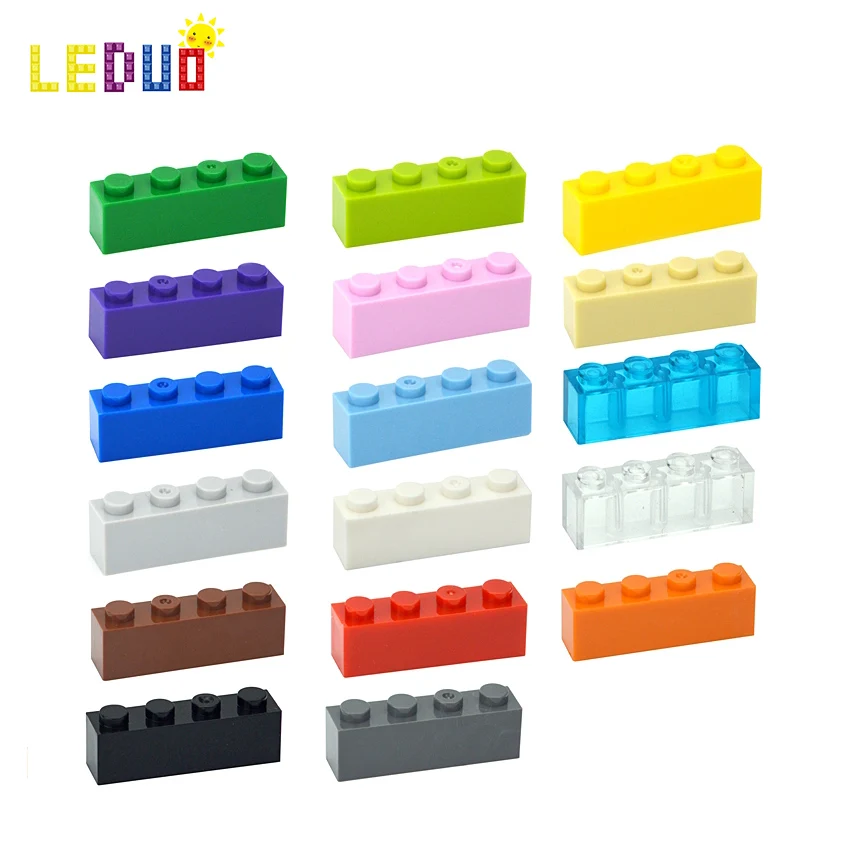 40PCS 1x4 Dots Thick Figures Bricks Educational Assemblage Contruction Building Blocks Compatible With 3010 Toy For Children | Игрушки и