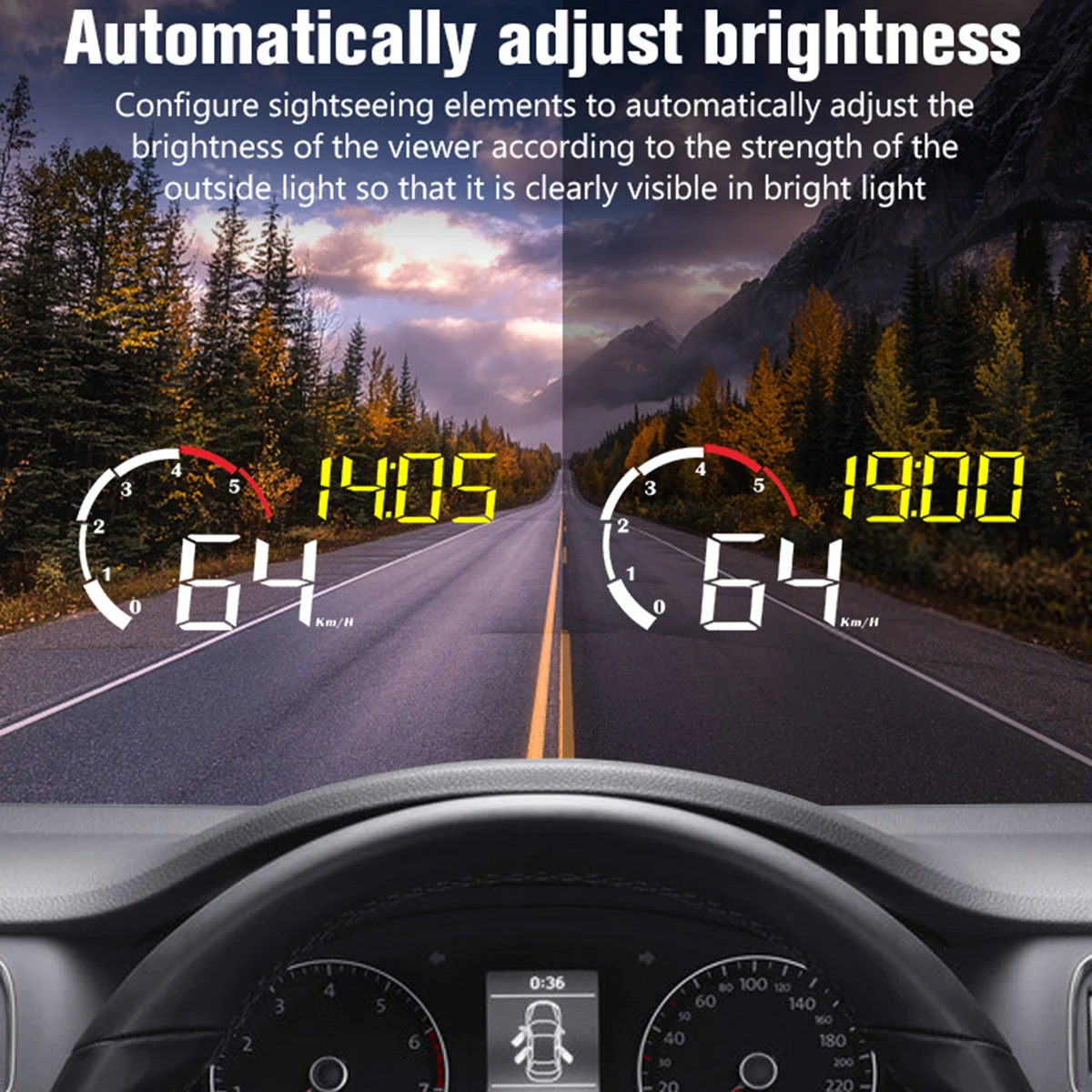 HD TFT Автомобильный Hud OBD ЖК-дисплей головой вверх Дисплей OBD2 Спидометр Тахометр бортовой превышение скорости Предупреждение сигнализации Системы